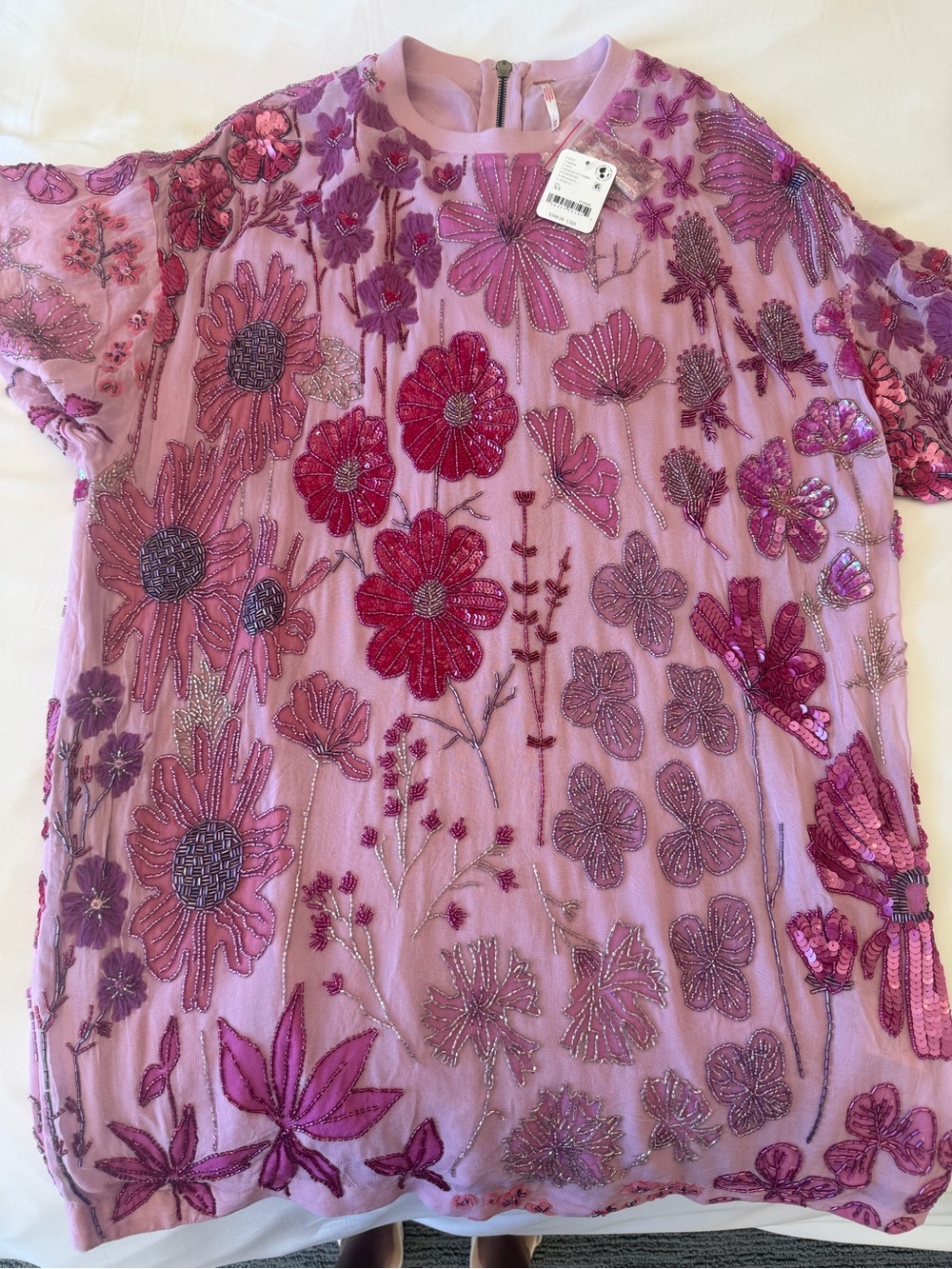 Free People Pink Jewel Embroidered Mini Dress - Picture 4 of 9